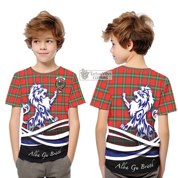 MacLaine (McLaine) Tartan Kid T-Shirt with Alba Gu Brath Regal Lion Emblem