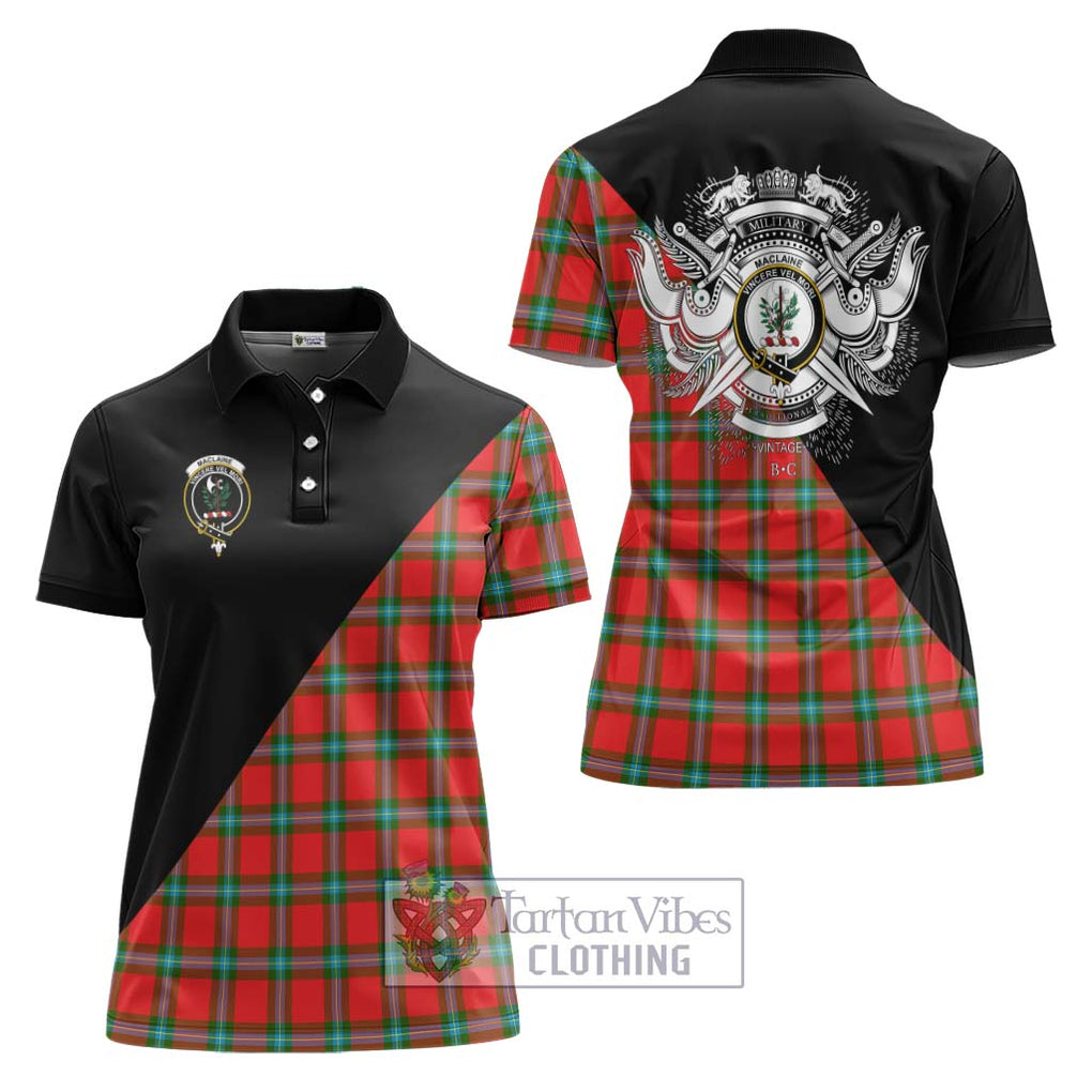 MacLaine (McLaine) Tartan Women's Polo Shirt with Family Crest and Military Logo Style Women - Tartanvibesclothing Shop