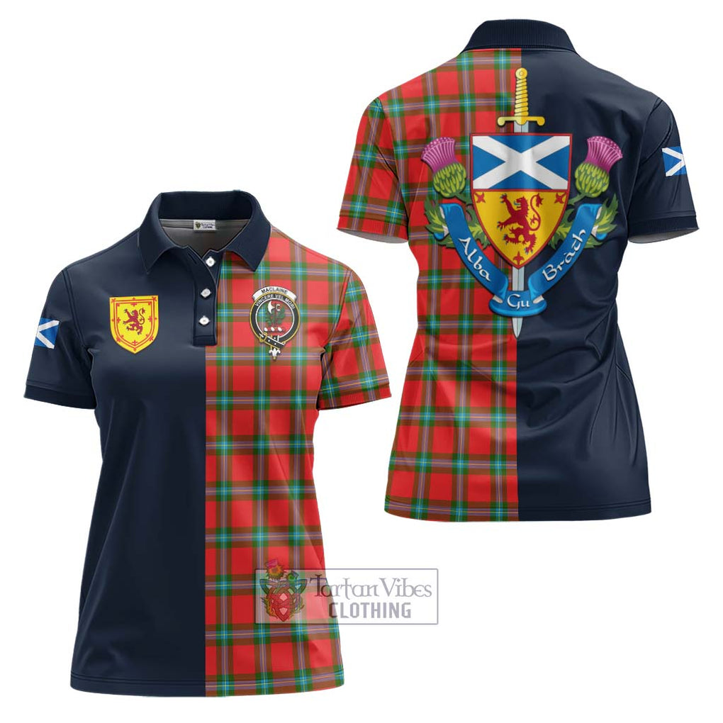 Tartan Vibes Clothing MacLaine of Loch Buie Tartan Women's Polo Shirt with Scottish Lion Royal Arm Half Style