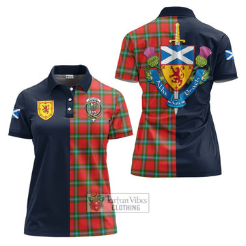 MacLaine (McLaine) Tartan Women's Polo Shirt Alba with Scottish Lion Royal Arm Half Style