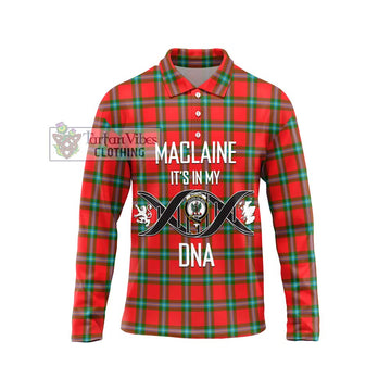 MacLaine (McLaine) Tartan Long Sleeve Polo Shirt with Family Crest DNA In Me Style