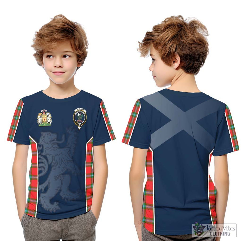 MacLaine (McLaine) Tartan Kid T-Shirt with Family Crest and Lion Rampant Vibes Sport Style Youth XL Size14 - Tartan Vibes Clothing