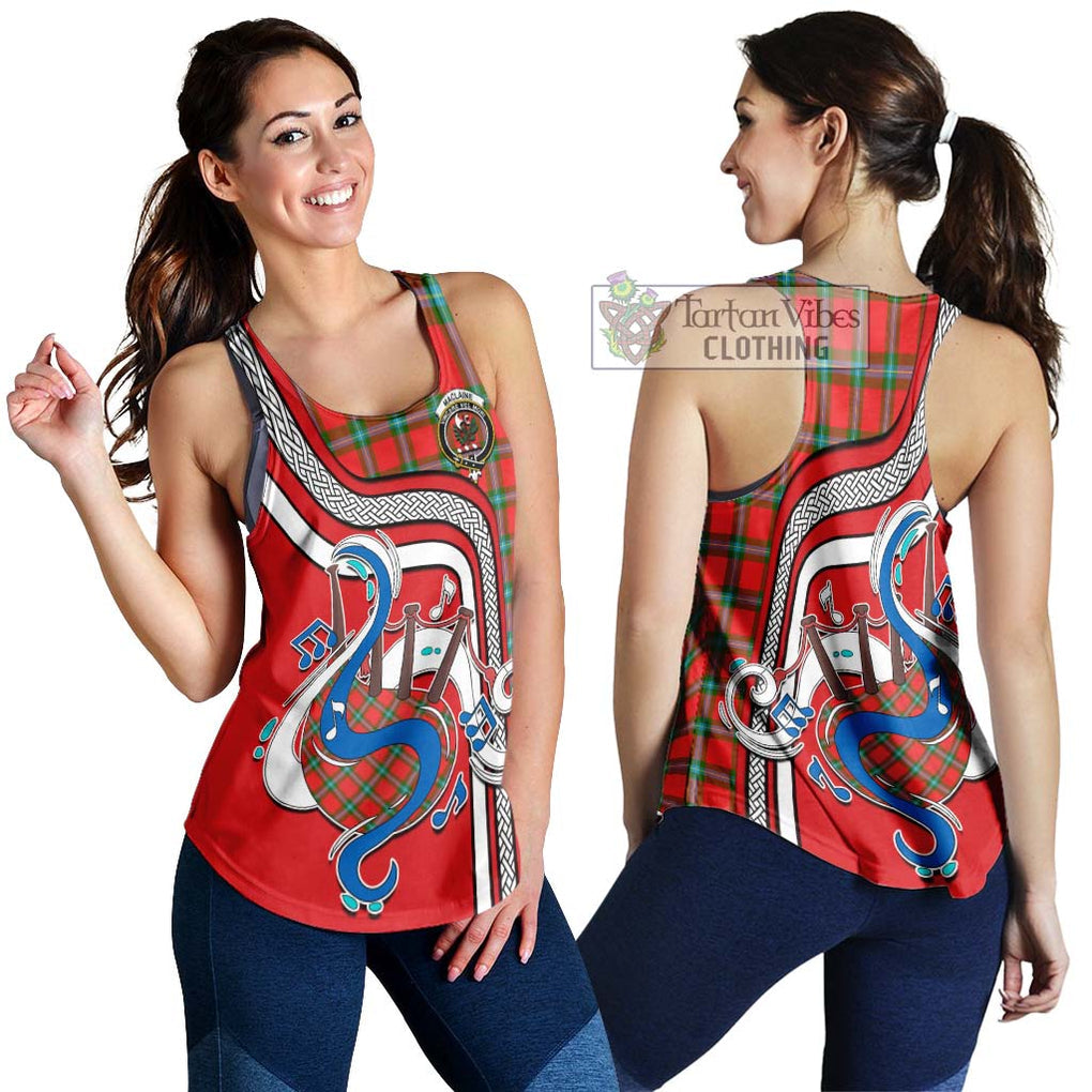 MacLaine (McLaine) Tartan Women's Racerback Tanks with Epic Bagpipe Style 4XL - Tartanvibesclothing Shop