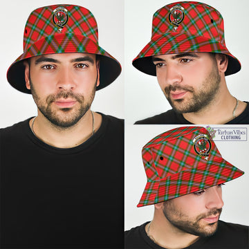 MacLaine (McLaine) Tartan Bucket Hat with Family Crest