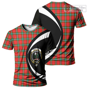 MacLaine (McLaine) Tartan T-Shirt with Family Crest Circle Style