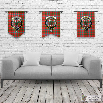 MacLaine (McLaine) Tartan Gonfalon, Tartan Banner with Family Crest