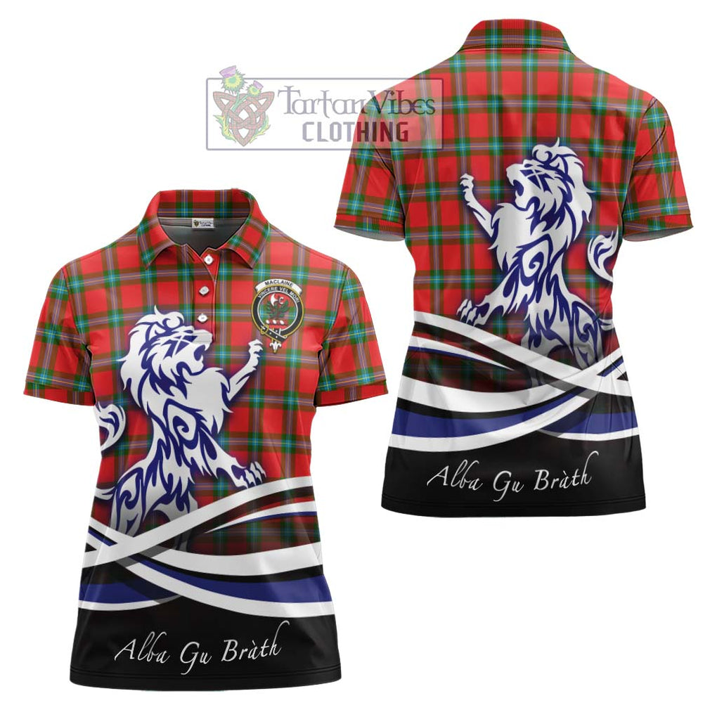 MacLaine (McLaine) Tartan Women's Polo Shirt with Alba Gu Brath Regal Lion Emblem Women - Tartanvibesclothing Shop