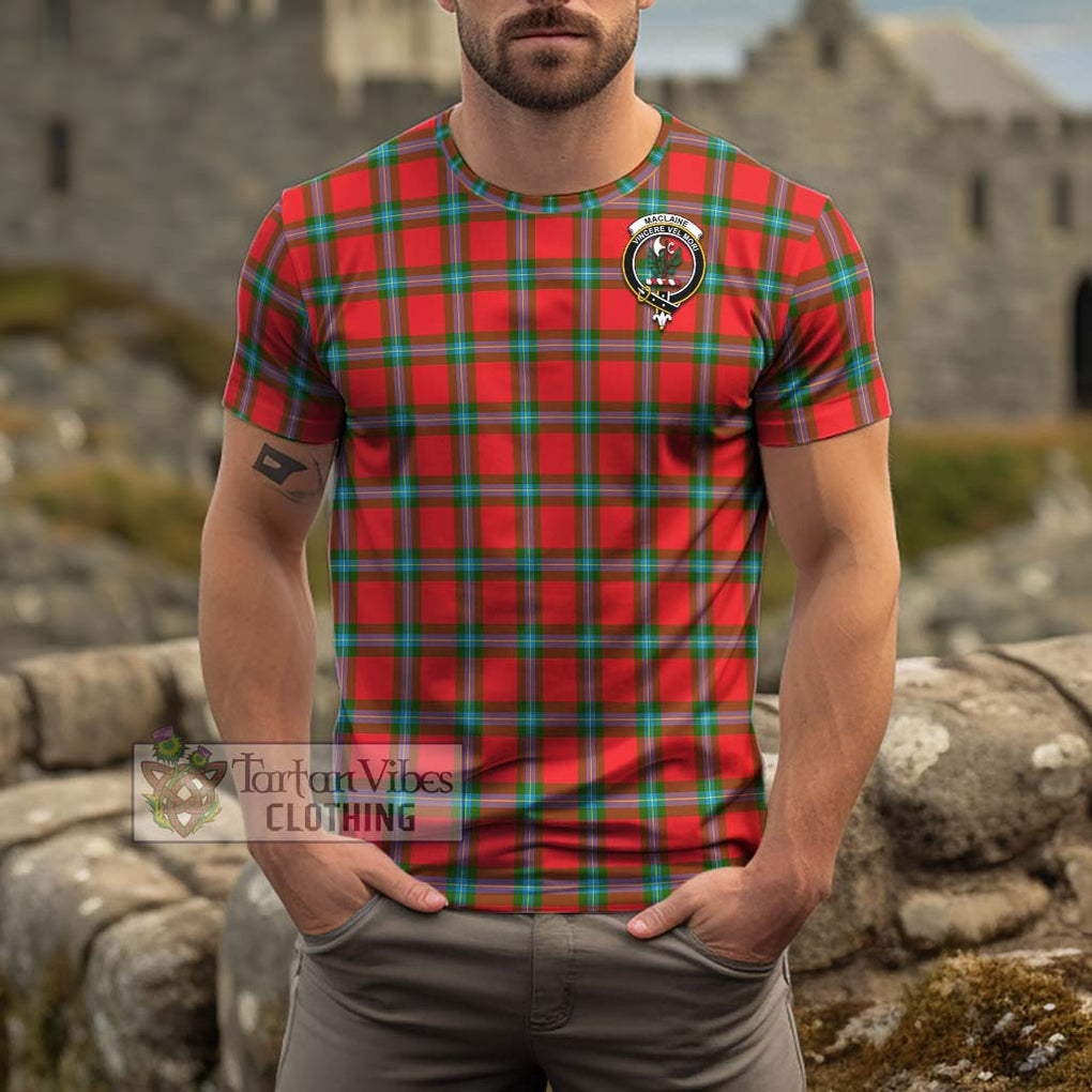 MacLaine (McLaine) Tartan Cotton T-Shirt with Family Crest Men's Shirt - Tartanvibesclothing Shop