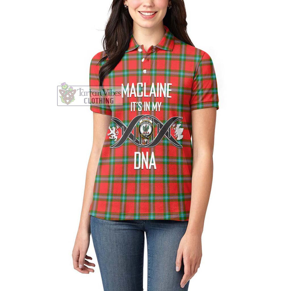 MacLaine (McLaine) Tartan Women's Polo Shirt with Family Crest DNA In Me Style Women - Tartanvibesclothing Shop