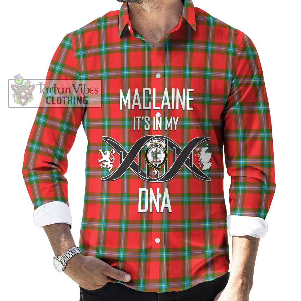 MacLaine (McLaine) Tartan Long Sleeve Button Shirt with Family Crest DNA In Me Style Men's Shirt S - Tartanvibesclothing Shop