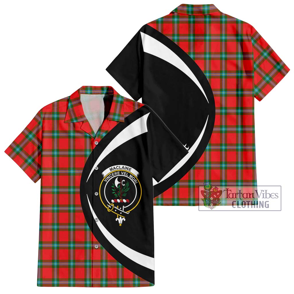 MacLaine (McLaine) Tartan Short Sleeve Button Up with Family Crest Circle Style Kid - Tartan Vibes Clothing