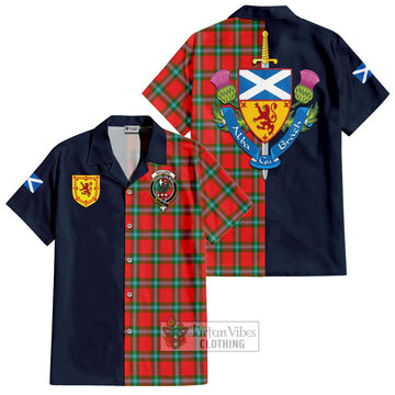 MacLaine (McLaine) Tartan Short Sleeve Button Shirt Alba with Scottish Lion Royal Arm Half Style