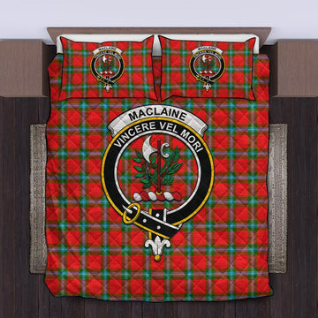 MacLaine (McLaine) Tartan Quilt Bed Set with Family Crest