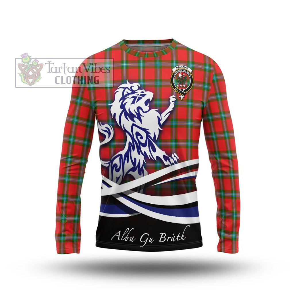 MacLaine (McLaine) Tartan Long Sleeve T-Shirt with Alba Gu Brath Regal Lion Emblem Unisex - Tartanvibesclothing Shop