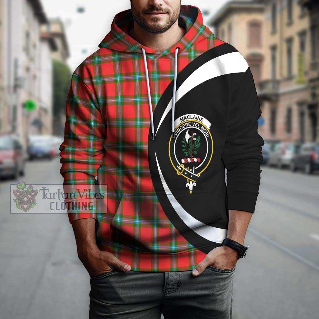 Tartan Vibes Clothing MacLaine of Loch Buie Tartan Hoodie with Family Crest Circle Style