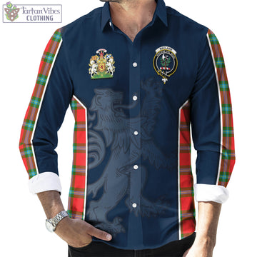 MacLaine (McLaine) Tartan Long Sleeve Button Up Shirt with Family Crest and Lion Rampant Vibes Sport Style