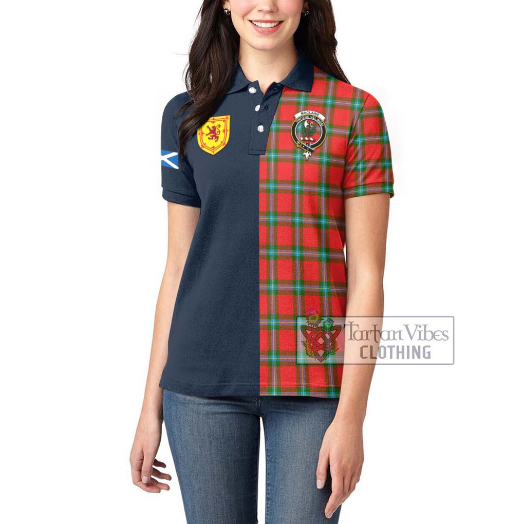 Tartan Vibes Clothing MacLaine of Loch Buie Tartan Women's Polo Shirt with Scottish Lion Royal Arm Half Style