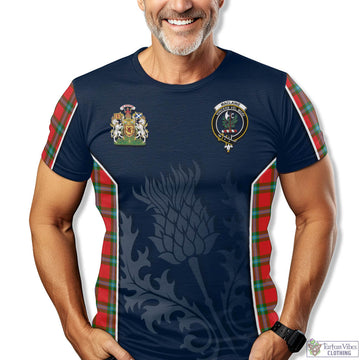 MacLaine (McLaine) Tartan T-Shirt with Family Crest and Scottish Thistle Vibes Sport Style