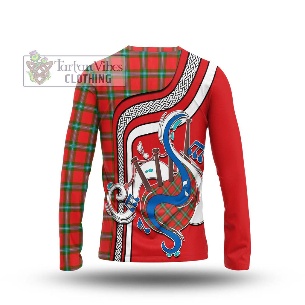 Tartan Vibes Clothing MacLaine of Loch Buie Tartan Long Sleeve T-Shirt with Epic Bagpipe Style