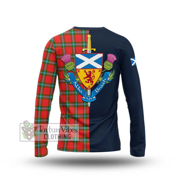 MacLaine (McLaine) Tartan Long Sleeve T-Shirt Alba with Scottish Lion Royal Arm Half Style