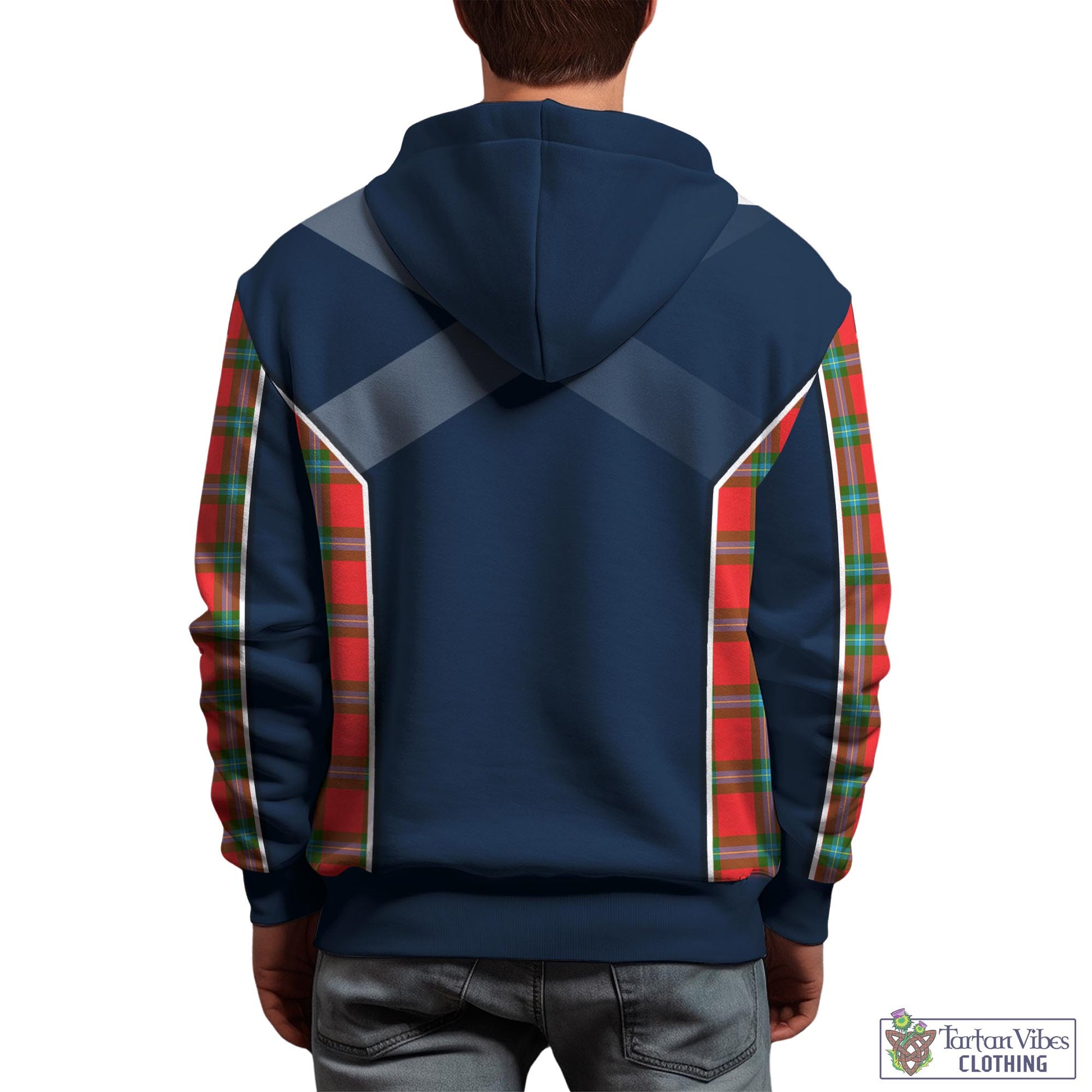 Tartan Vibes Clothing MacLaine of Loch Buie Tartan Hoodie with Family Crest and Scottish Thistle Vibes Sport Style