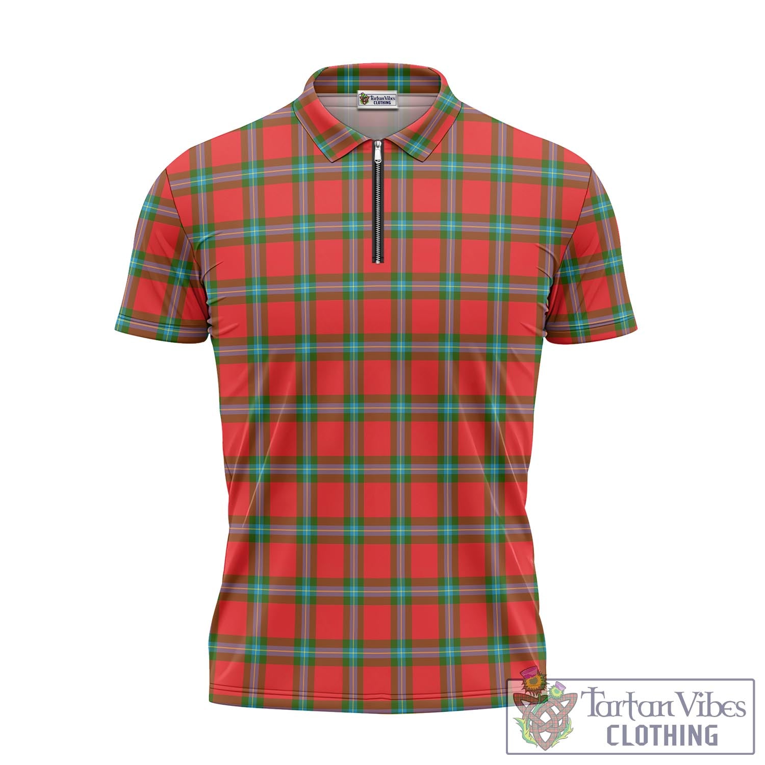 Tartan Vibes Clothing MacLaine of Loch Buie Tartan Zipper Polo Shirt