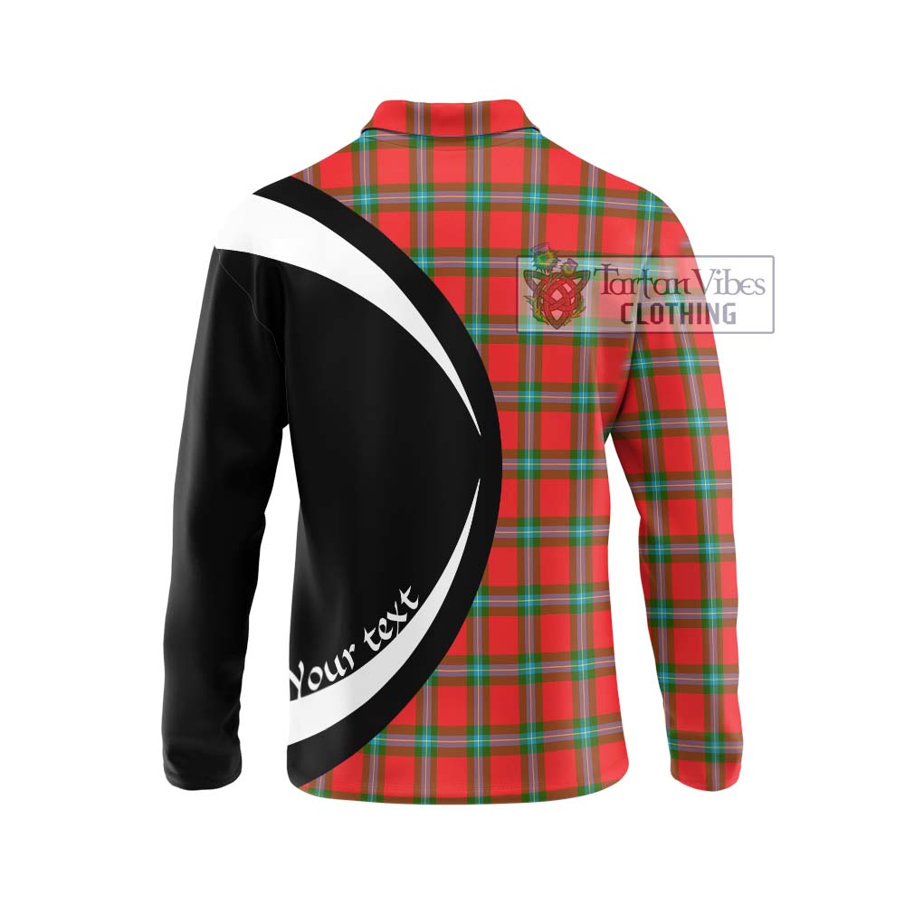 MacLaine (McLaine) Tartan Long Sleeve Polo Shirt with Family Crest Circle Style - Tartan Vibes Clothing