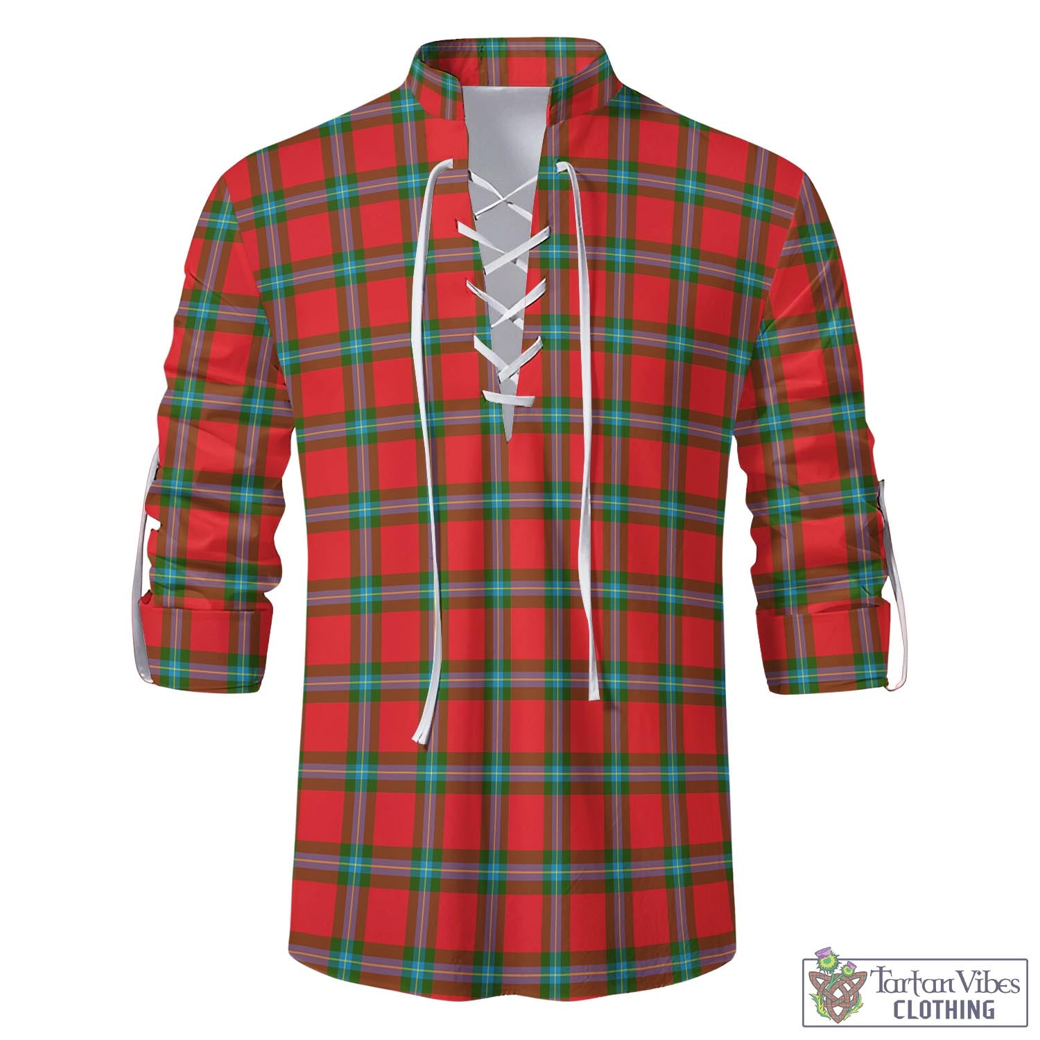 Tartan Vibes Clothing MacLaine of Loch Buie Tartan Men's Scottish Traditional Jacobite Ghillie Kilt Shirt