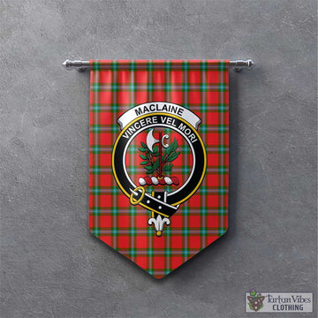 MacLaine (McLaine) Tartan Gonfalon, Tartan Banner with Family Crest