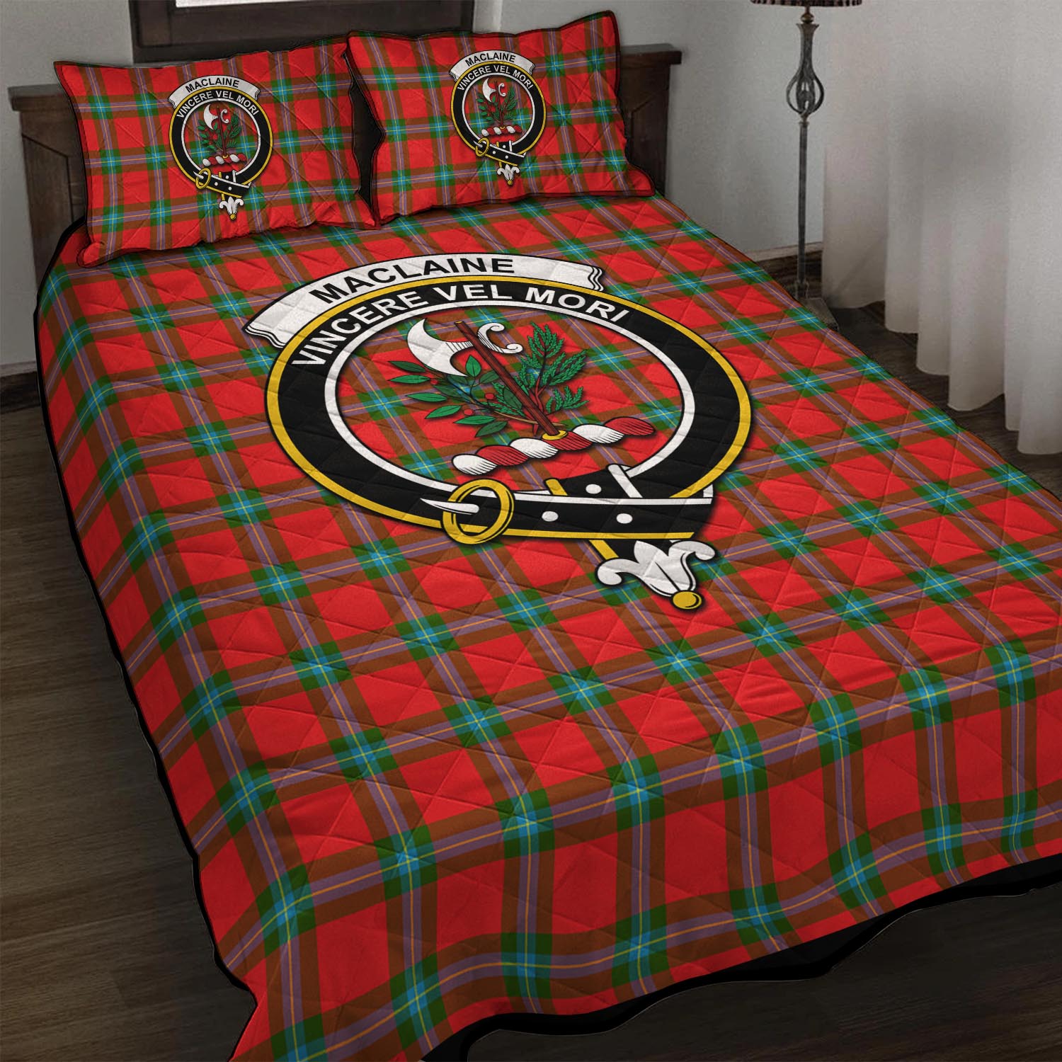 MacLaine (McLaine) Tartan Quilt Bed Set with Family Crest - Tartan Vibes Clothing