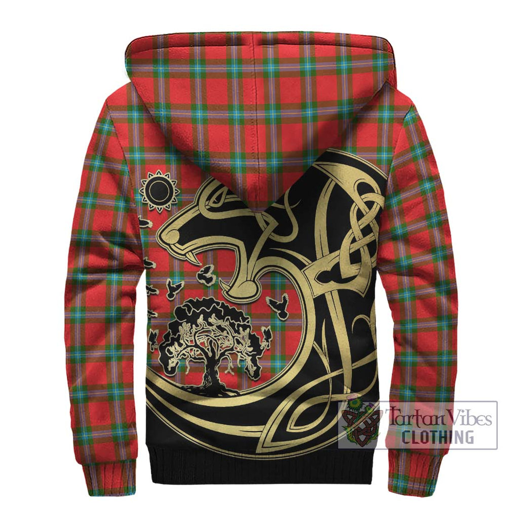 MacLaine (McLaine) Tartan Sherpa Hoodie with Family Crest Celtic Wolf Style - Tartan Vibes Clothing