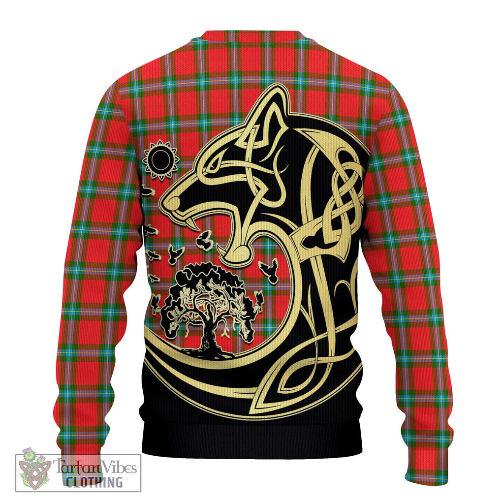 MacLaine (McLaine) Tartan Knitted Sweater with Family Crest Celtic Wolf Style - Tartan Vibes Clothing