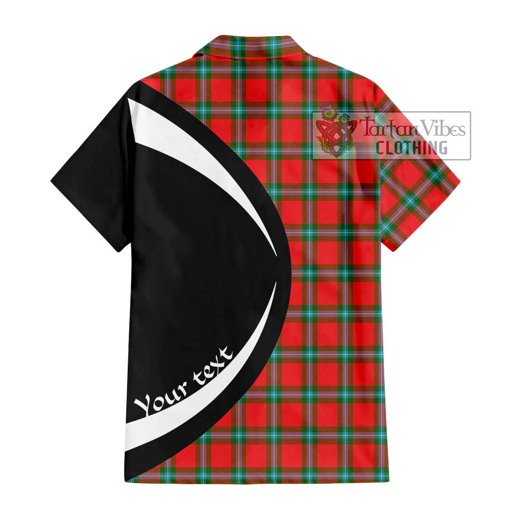 MacLaine (McLaine) Tartan Short Sleeve Button Up with Family Crest Circle Style - Tartan Vibes Clothing