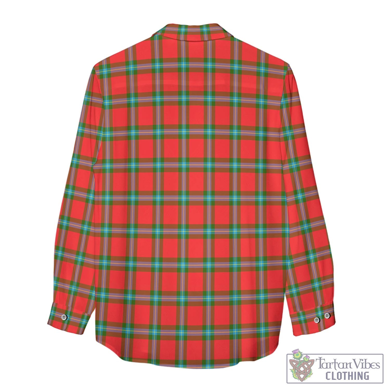 Tartan Vibes Clothing MacLaine of Loch Buie Tartan Womens Casual Shirt with Family Crest