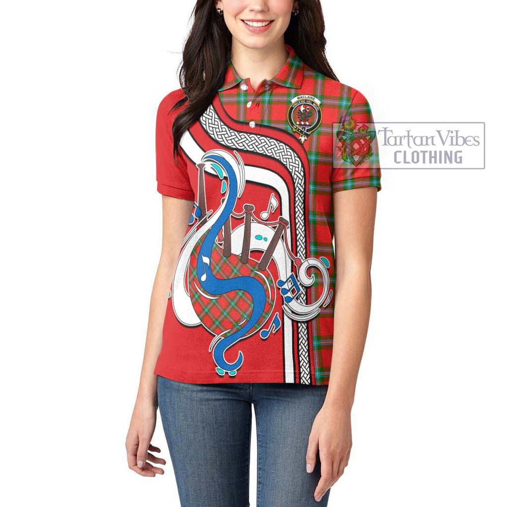 MacLaine (McLaine) Tartan Women's Polo Shirt with Epic Bagpipe Style - Tartanvibesclothing Shop