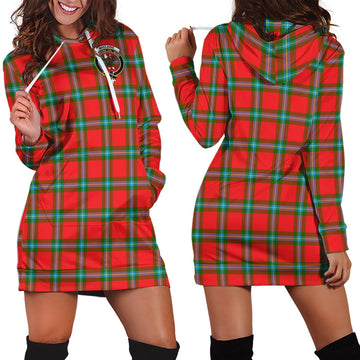 MacLaine (McLaine) Tartan Hoodie Dress with Family Crest