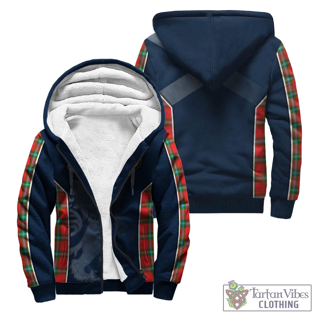 Tartan Vibes Clothing MacLaine of Loch Buie Tartan Sherpa Hoodie with Family Crest and Lion Rampant Vibes Sport Style