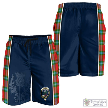 MacLaine (McLaine) Tartan Men's Shorts with Family Crest and Scottish Thistle Vibes Sport Style