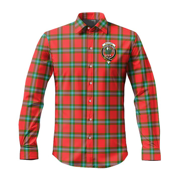 MacLaine (McLaine) Tartan Long Sleeve Button Up Shirt with Family Crest