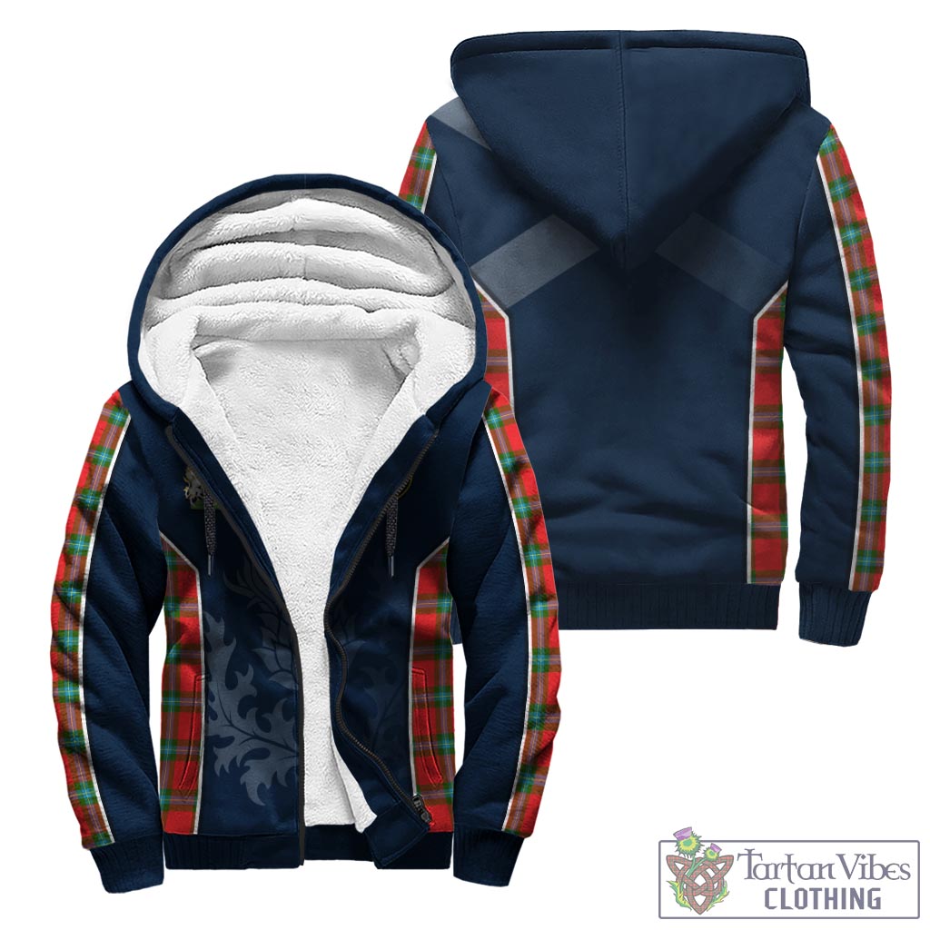 Tartan Vibes Clothing MacLaine of Loch Buie Tartan Sherpa Hoodie with Family Crest and Scottish Thistle Vibes Sport Style