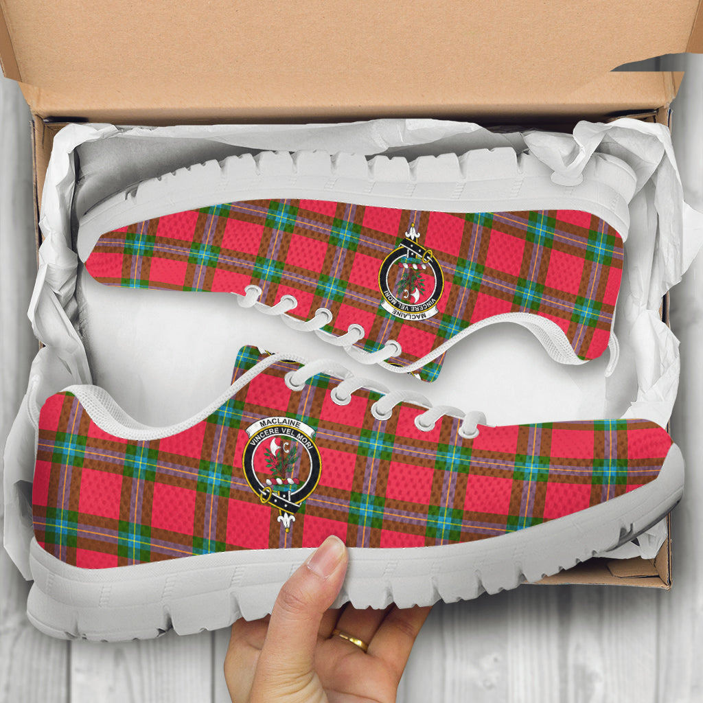 MacLaine (McLaine) Tartan Sneakers with Family Crest - Tartan Vibes Clothing