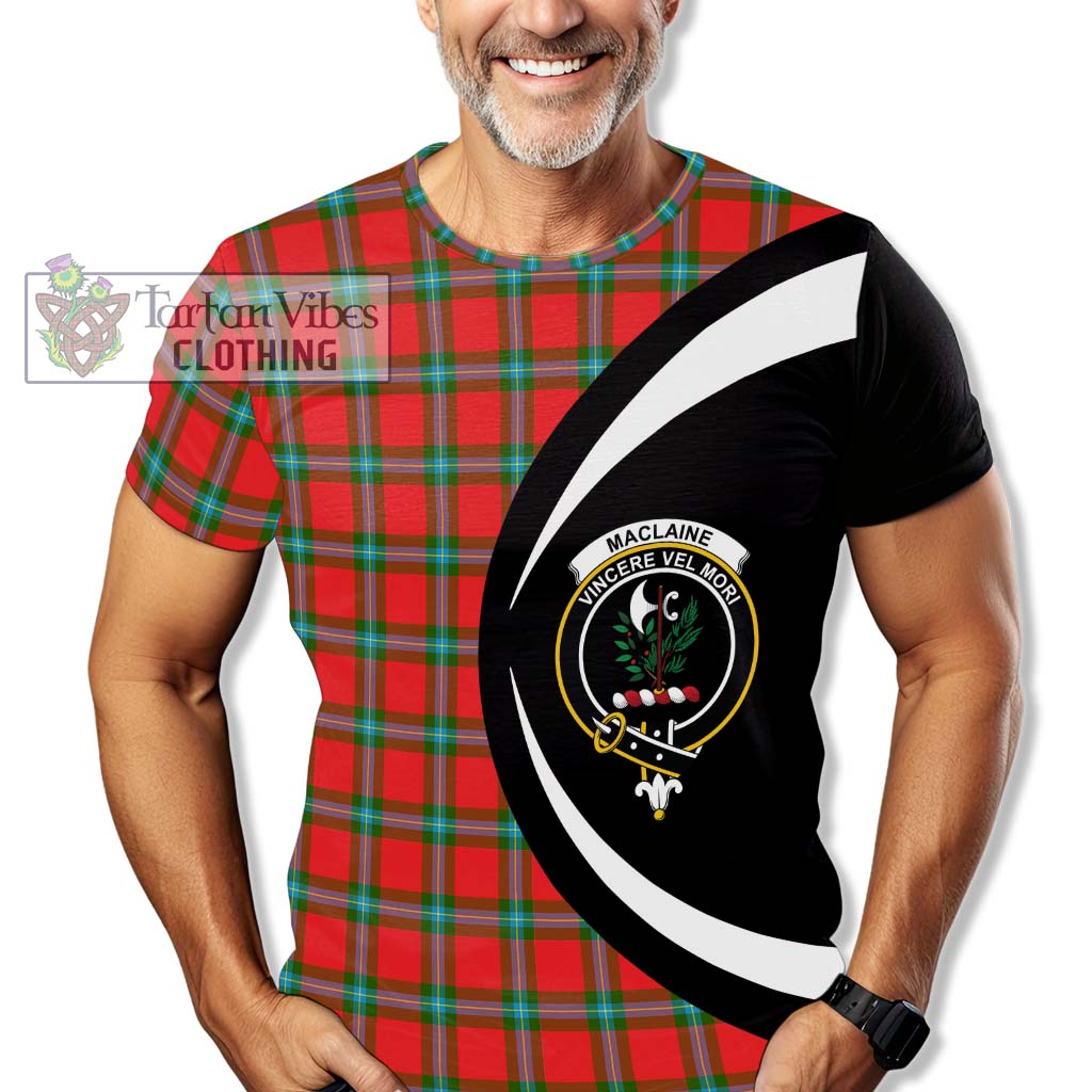 Tartan Vibes Clothing MacLaine of Loch Buie Tartan T-Shirt with Family Crest Circle Style