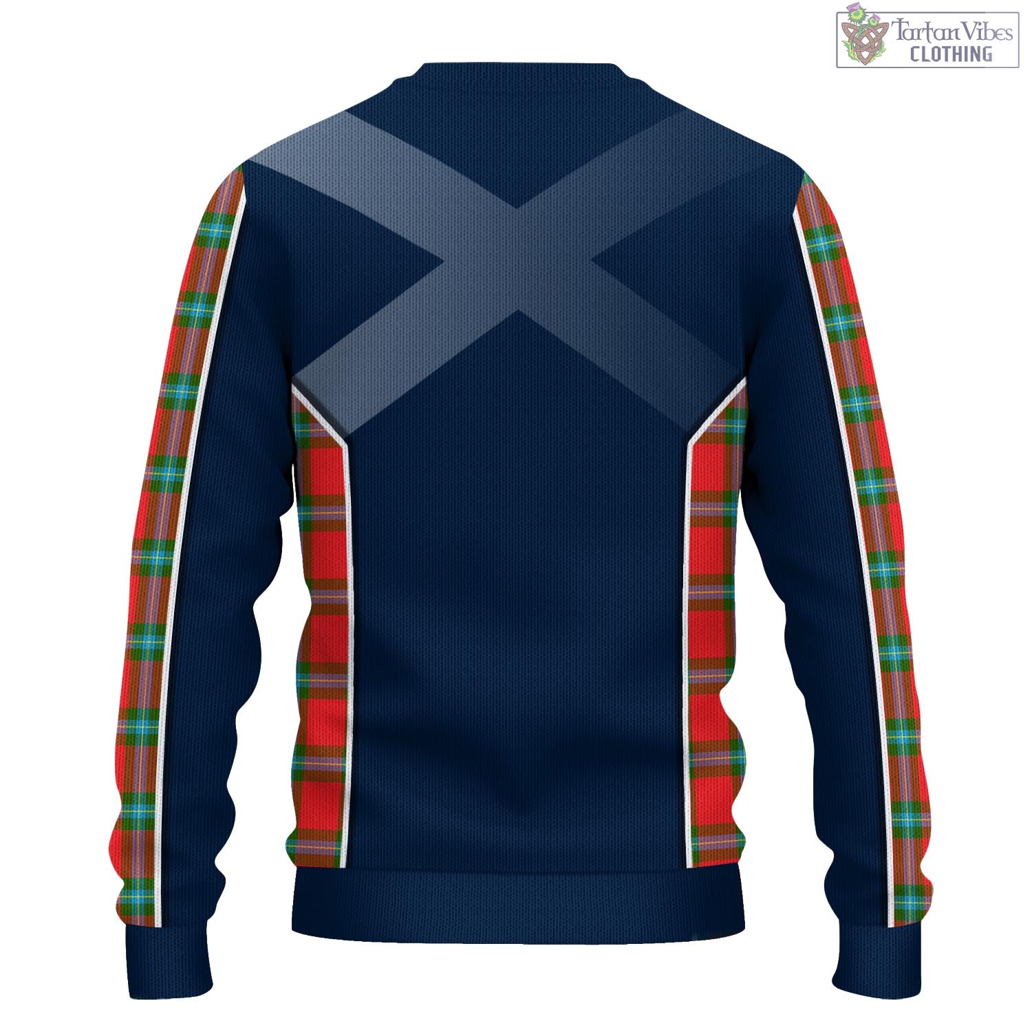 Tartan Vibes Clothing MacLaine of Loch Buie Tartan Knitted Sweatshirt with Family Crest and Scottish Thistle Vibes Sport Style