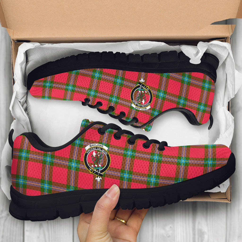 MacLaine (McLaine) Tartan Sneakers with Family Crest - Tartan Vibes Clothing