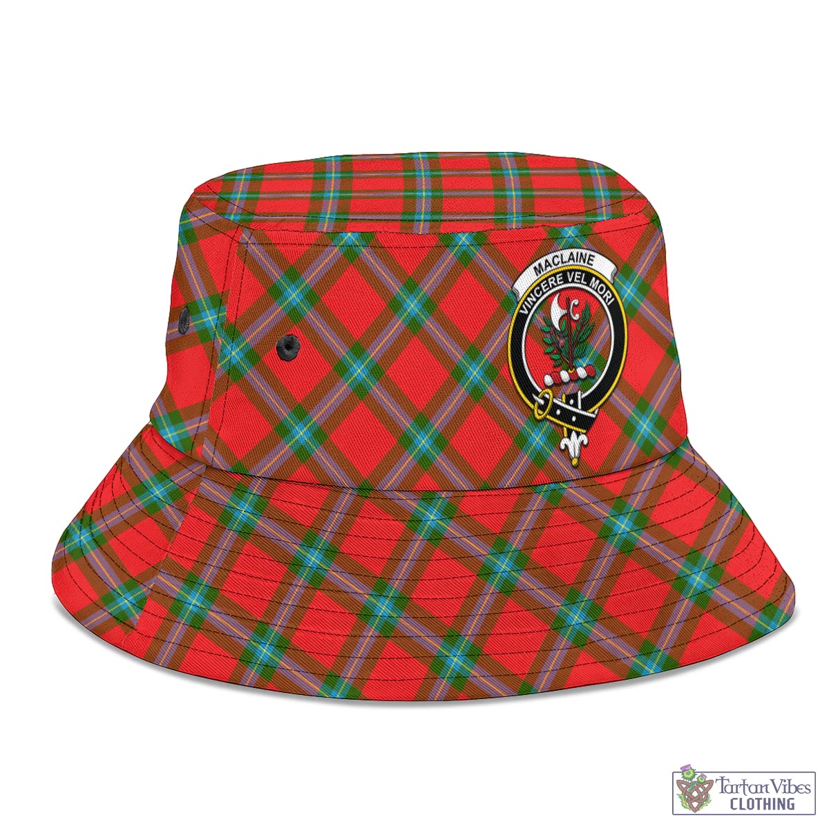 Tartan Vibes Clothing MacLaine of Loch Buie Tartan Bucket Hat with Family Crest