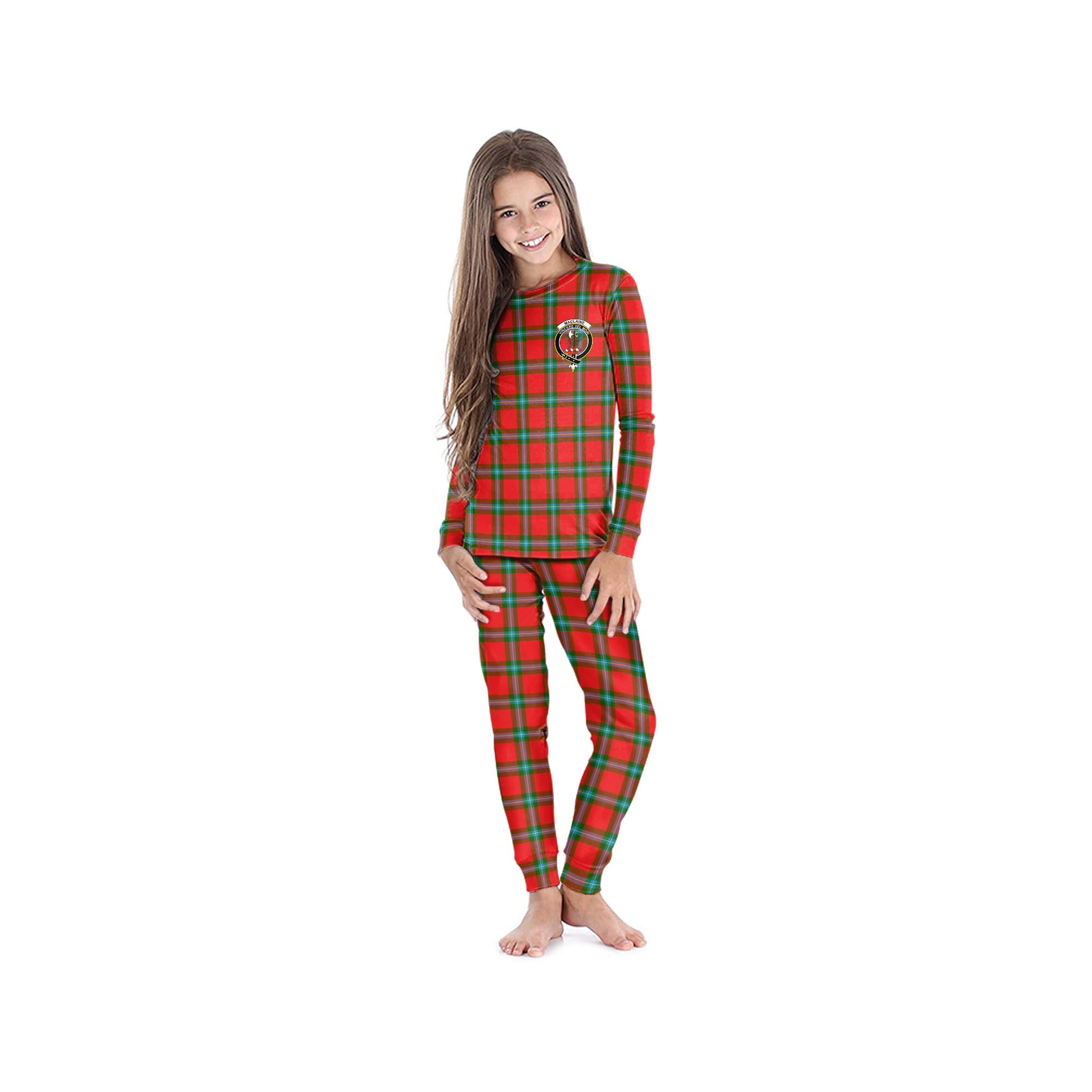 MacLaine of Loch Buie Tartan Pajamas Family Set with Family Crest - Tartanvibesclothing