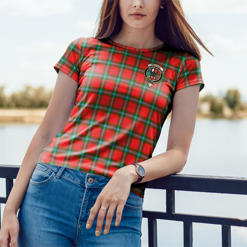 MacLaine (McLaine) Tartan T-Shirt with Family Crest - Tartan Vibes Clothing