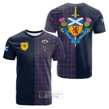 MacLaine of Lochbuie Tartan Cotton T-shirt Alba with Scottish Lion Royal Arm Half Style