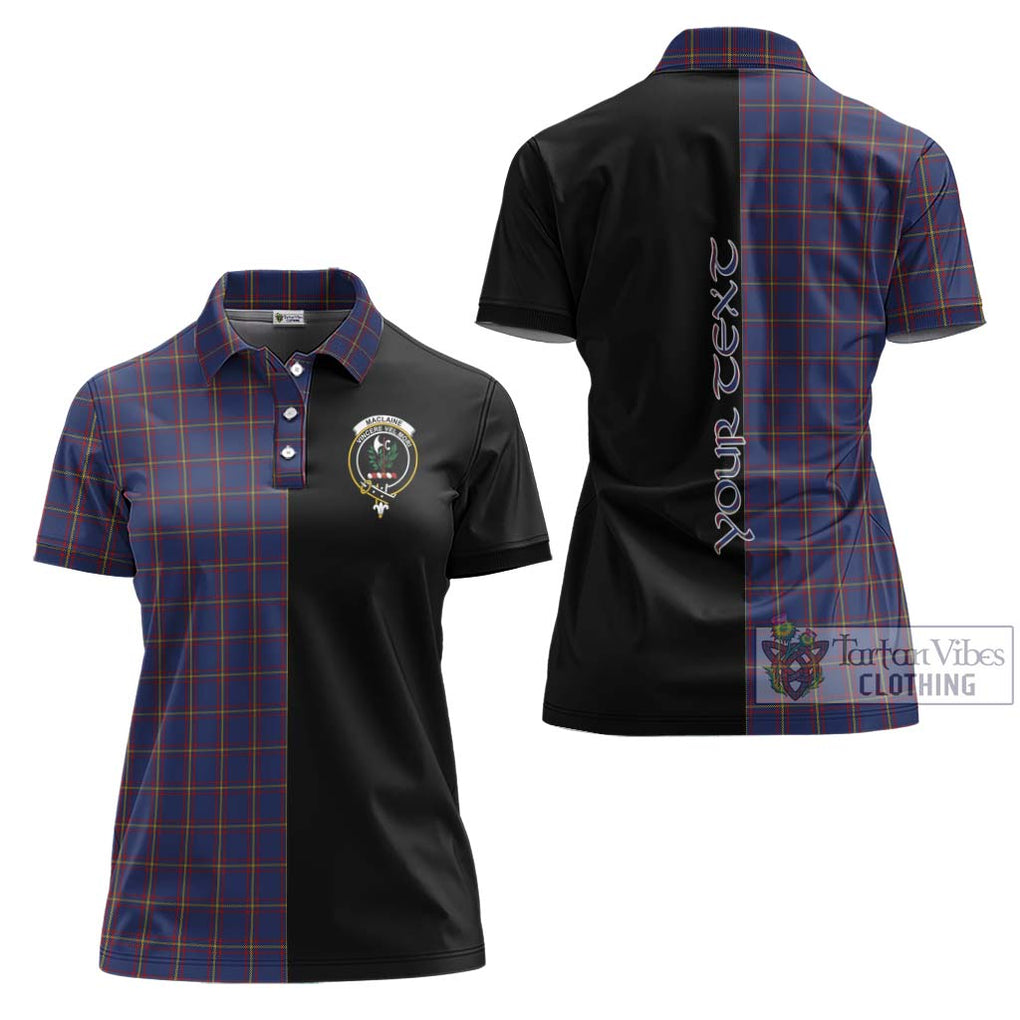 MacLaine of Lochbuie Tartan Women's Polo Shirt with Family Crest and Half Of Me Style Women - Tartanvibesclothing Shop