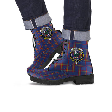 MacLaine of Lochbuie Tartan Leather Boots with Family Crest